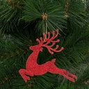 Decor brad, ren, sclipici, 12cm, set 4 buc.