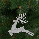 Decor brad, ren, sclipici, 12cm, set 4 buc.