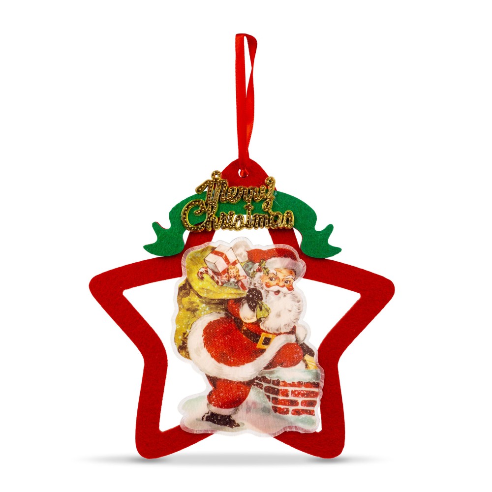 Decor fereastra LED, ventuza, stea Mos Craciun