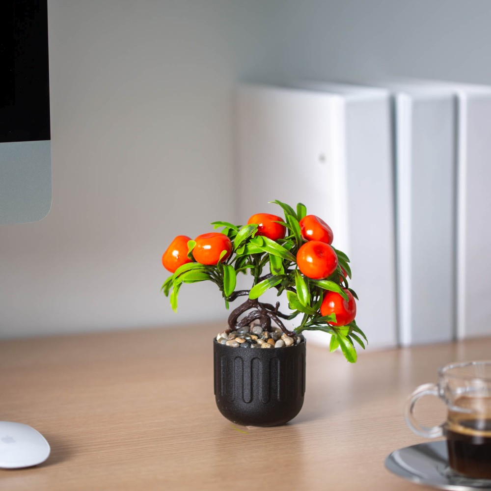 Decor plante artificiale, fructe de sud, 18x18cm