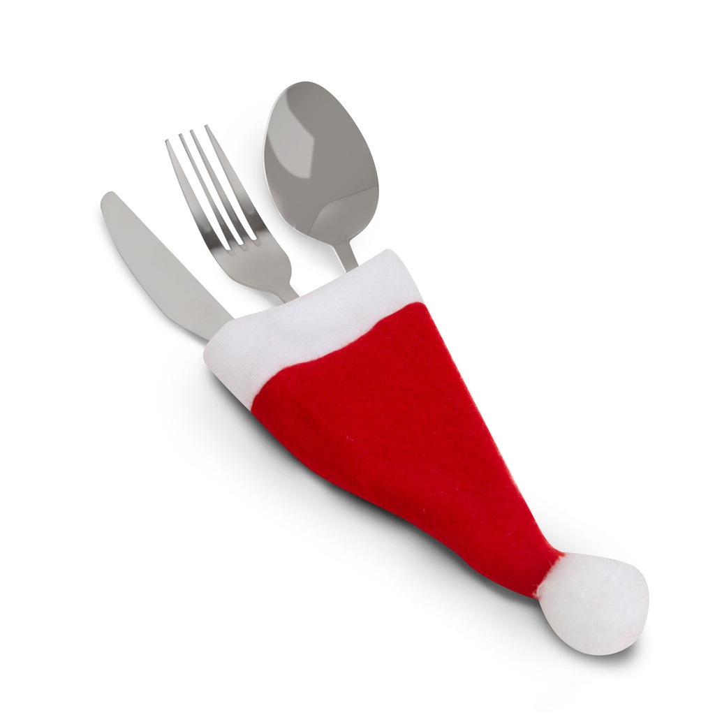 Decor tacamuri, fes Mos Craciun, 17 cm, set 6 buc.