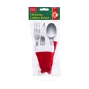 Decor tacamuri, fes Mos Craciun, 17 cm, set 6 buc.