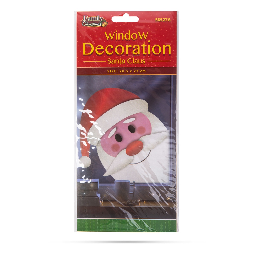 Decor Craciun pt geam, Mos Craciun, 28.5x27cm