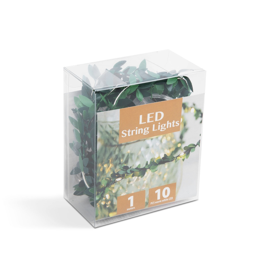 Decoratiune Craciun, ghirlanda, 10 LED, 2xAA, 1m