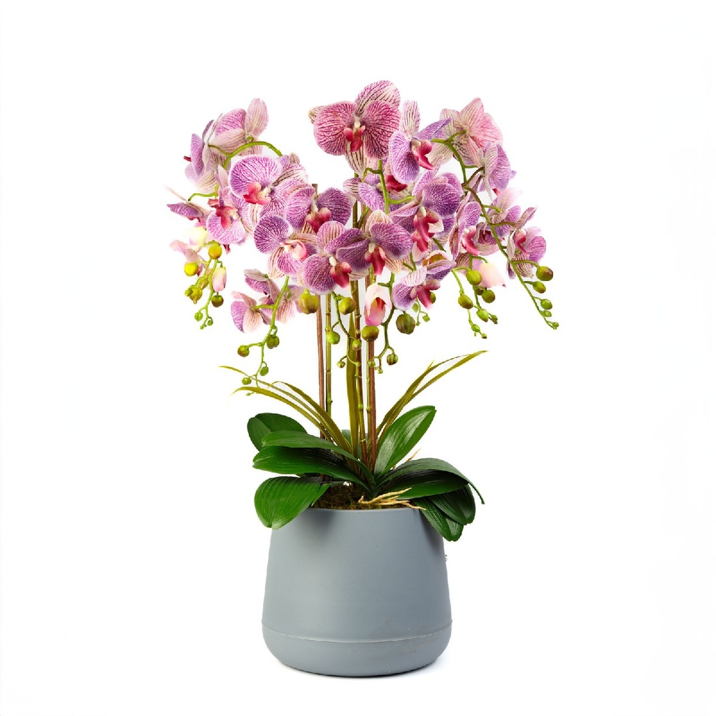 Decoratiune cu planta artificiala, orhidee mov, 83 cm