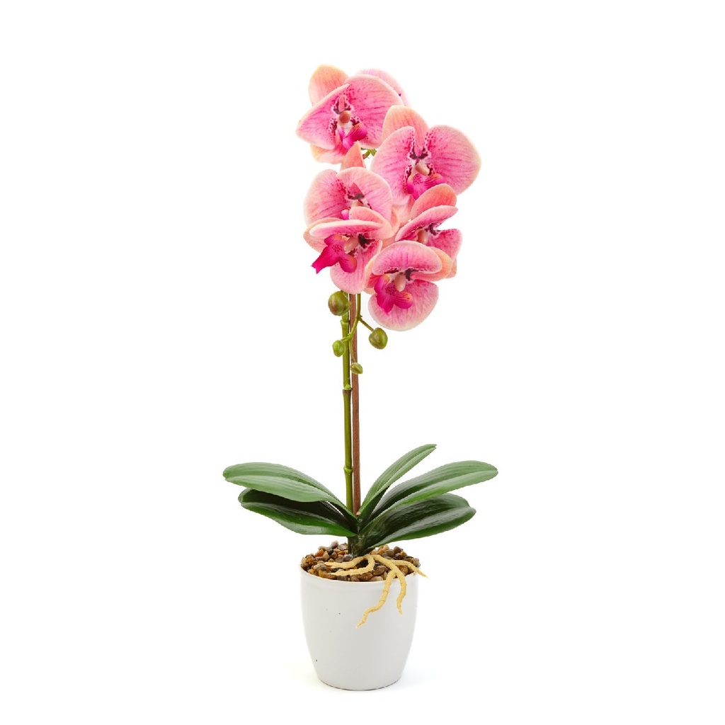 Planta artificiala decorativa, orhidee roz, 48 cm