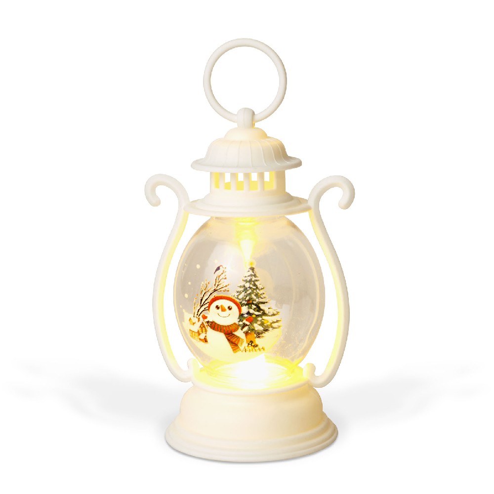 Felinar cu LED, om de zapada, alb, 16.5x7cm