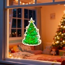 Decoratiune de fereastra, brad, cu ventuza, verde, 30x29cm