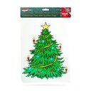 Decoratiune de fereastra, brad, cu ventuza, verde, 30x29cm