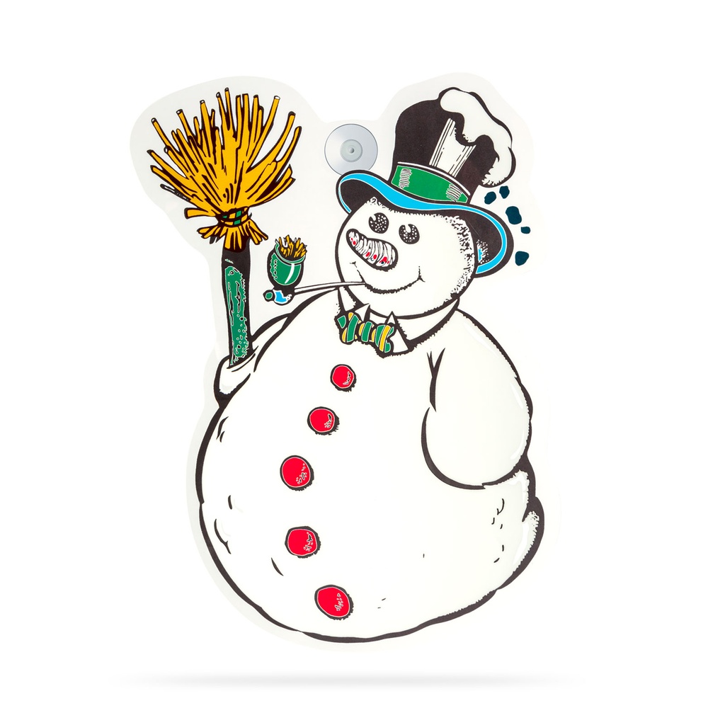 Decoratiune de fereastra, om de zapada, cu ventuza, alb, 30x29cm