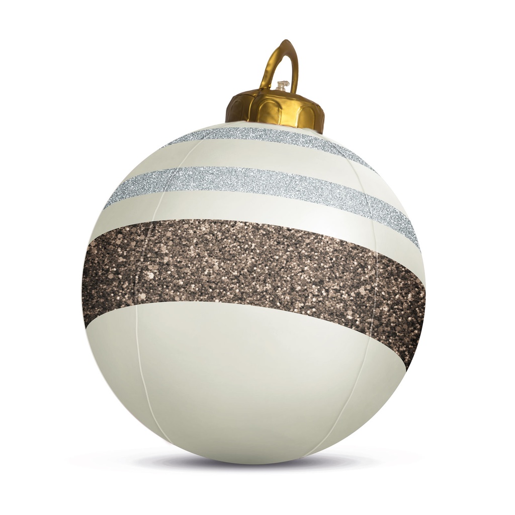 Decoratiune de pom RGB LED gonflabila, alb, 60cm