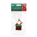 Decoratiune festiva, figura Mos, suspendabila, plastic, 7.5x5cm