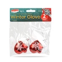 Decoratiune festiva, manusi rosii cu fulg de zapada, 7.2x5cm, set 2 buc.