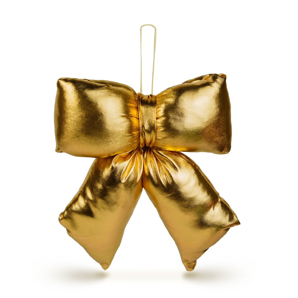 Decoratiune funda aurie sclipitoare, poliester, 21x19cm