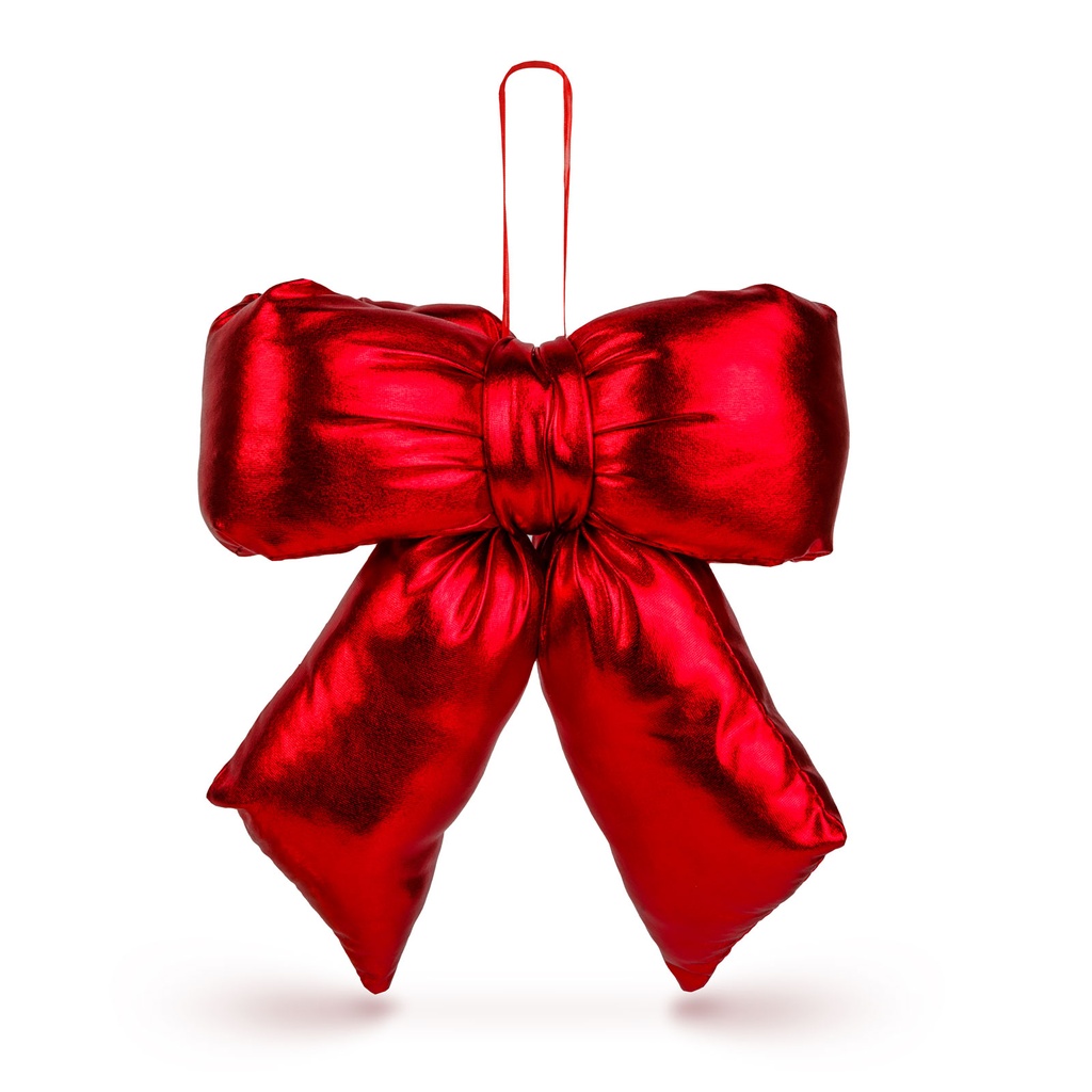 Decoratiune funda rosie sclipitoare, poliester, 21x19cm