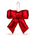 Decoratiune funda rosie sclipitoare, poliester, 21x19cm