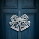 Decoratiune tip funda,suspendabila, argintie, 35cm