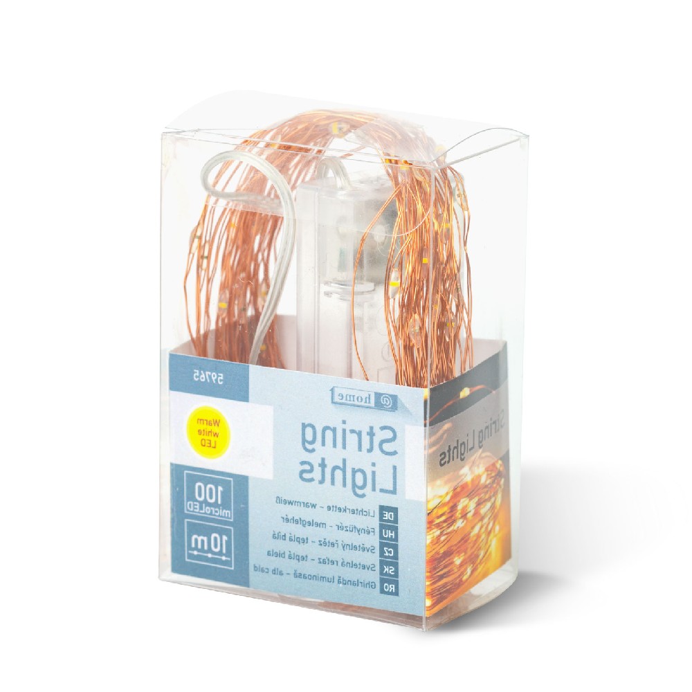 Fasie luminoasa tip ghirlanda, 100 micro LED, alb cald, AA, 10m