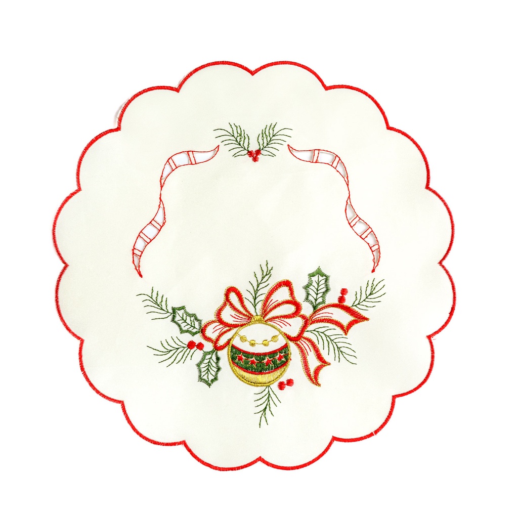 Fata de masa brodata rotunda, 3 modele, 29cm