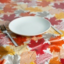 Fata de masa decorativa de toamna, flanel, model frunze, 132x178cm