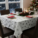 Fata de masa decorativa, fulg de nea, 140x240cm