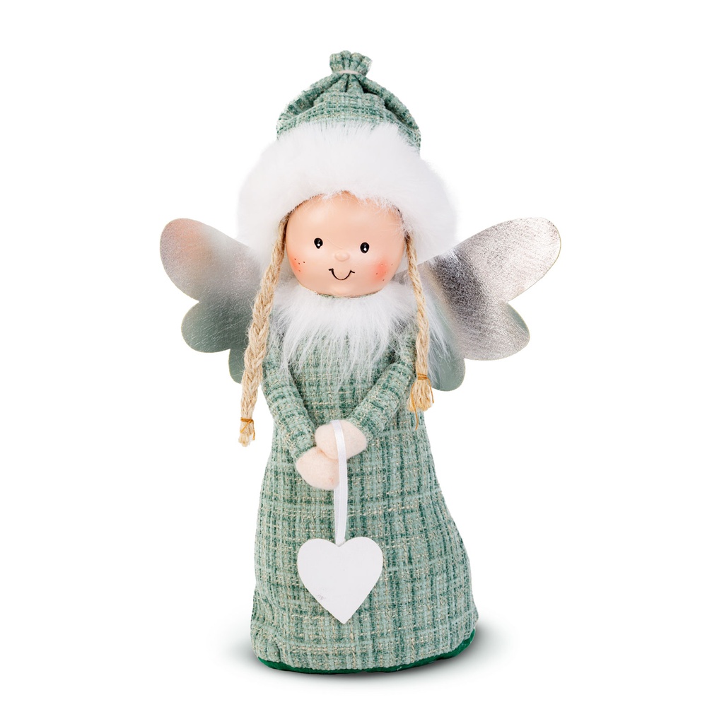 Figurina decorativa Craciun, ingeras textil, 4 modele, 30cm