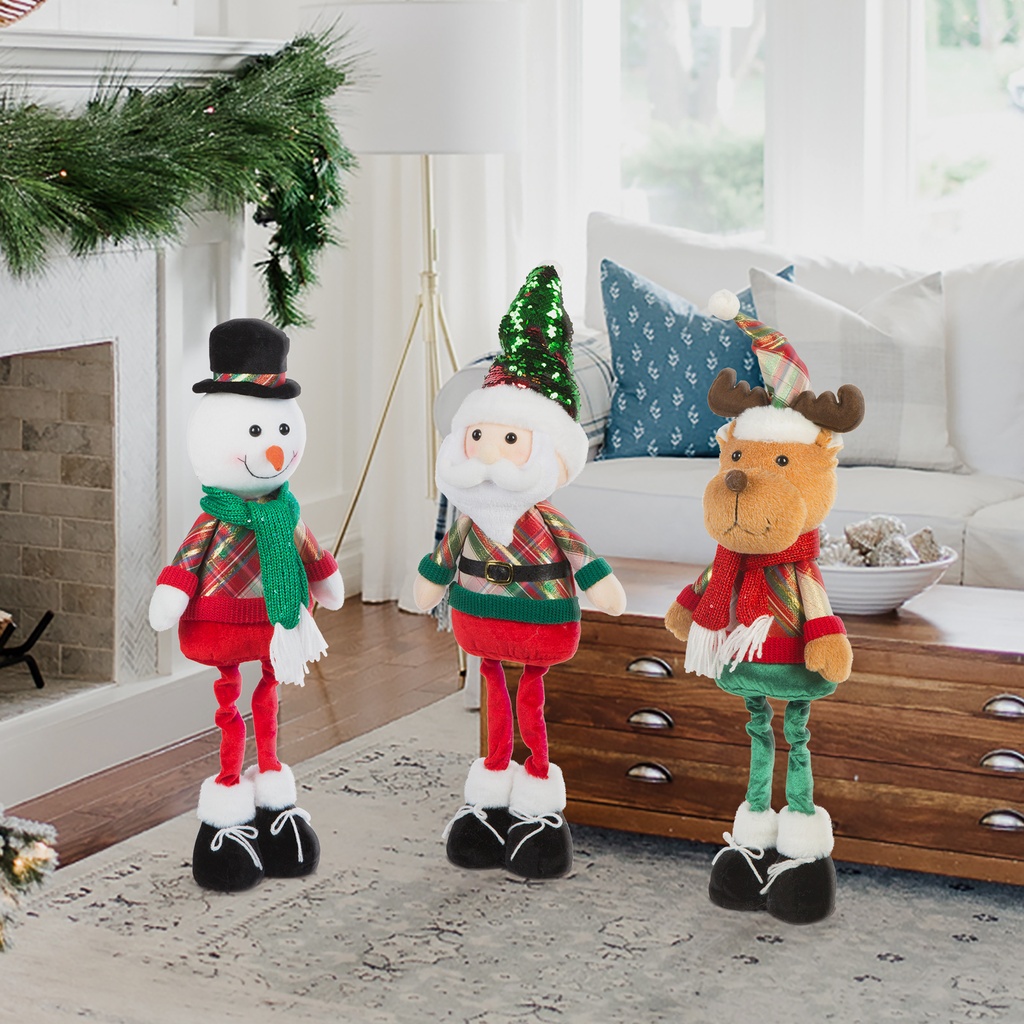 Figurina textila, Mos Craciun, 65x18x13cm