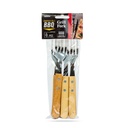 Furculita gratar, maner lemn, set 4 buc.