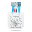 Geanta cadou colorabila, cu 4 markere, 24x22cm