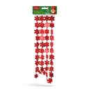 Ghirlanda de Craciun, fulgi de nea, rosu, 2.7m