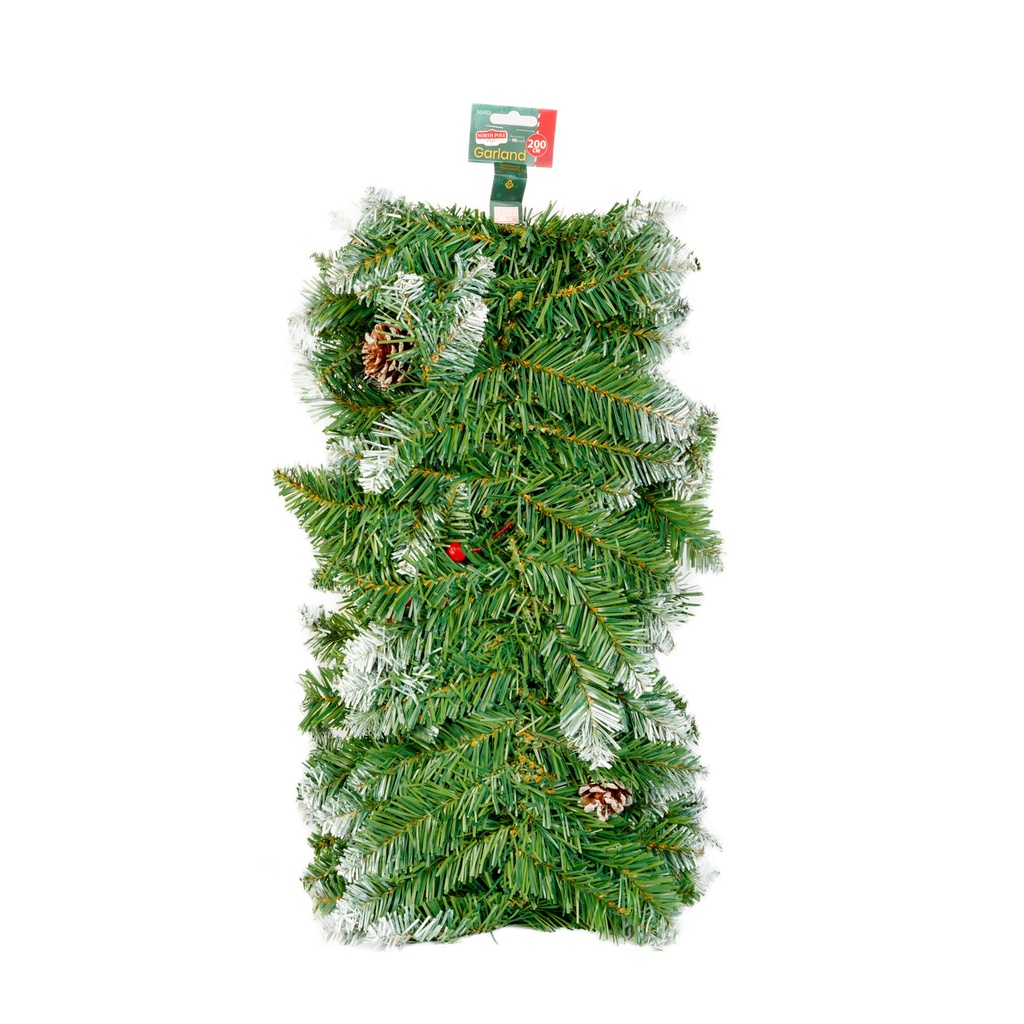 Ghirlanda brad artificial, efect zapada, 200cm