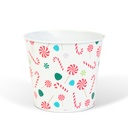 Ghiveci decorativ metalic, model bastonas de zahar, 13x11cm