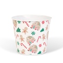 Ghiveci decorativ metalic, casuta din turta dulce, 13x11cm