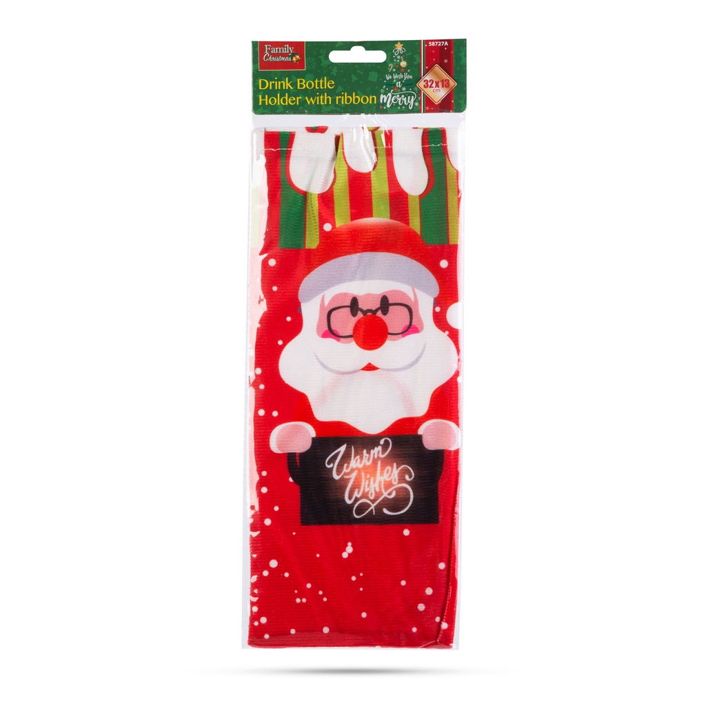 Invelitoare pt sticle, Mos Craciun, 32x12.5cm