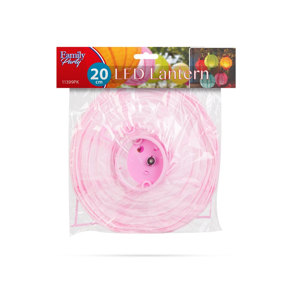 Lampion LED, roz, 2xAAA