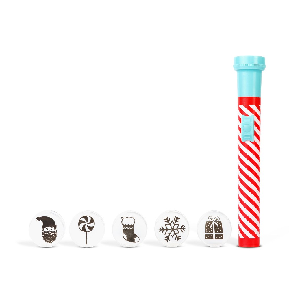 Lanterna de Craciun cu LED, 5 tipare luminoase, rosu-alb