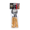 Linguri pentru gratar, maner lemn, set 4 buc.