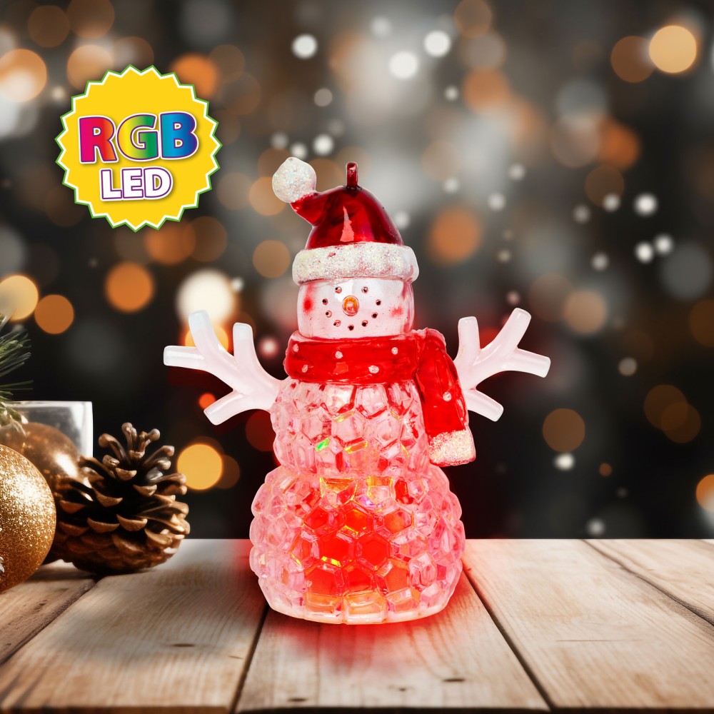 Om de zapada de Craciun cu LED RGB, rosu, 9x8x5cm