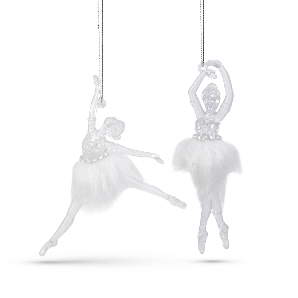 Ornament, balerina acrilica, 14x4x4cm, set 2 buc.