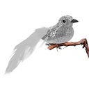 Ornament de Craciun, pasare sclipici, set 2 buc.