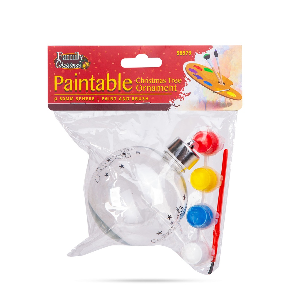 Ornament brad Craciun, poate fi pictat, 80mm