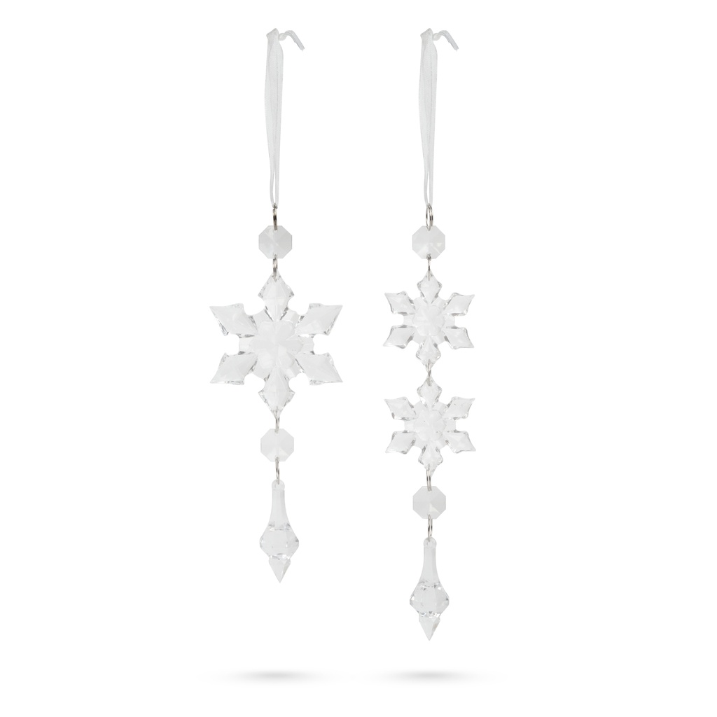 Ornament brad Craciun, fulg de zapada, 2 forme