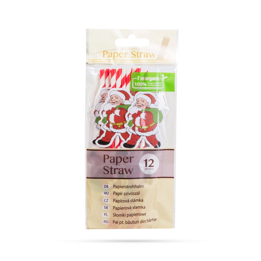 Paie de hartie, Craciun, 197x6mm, set 12 buc.