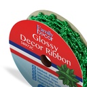 Panglica decor Craciun, lucioasa, verde, 2.74m