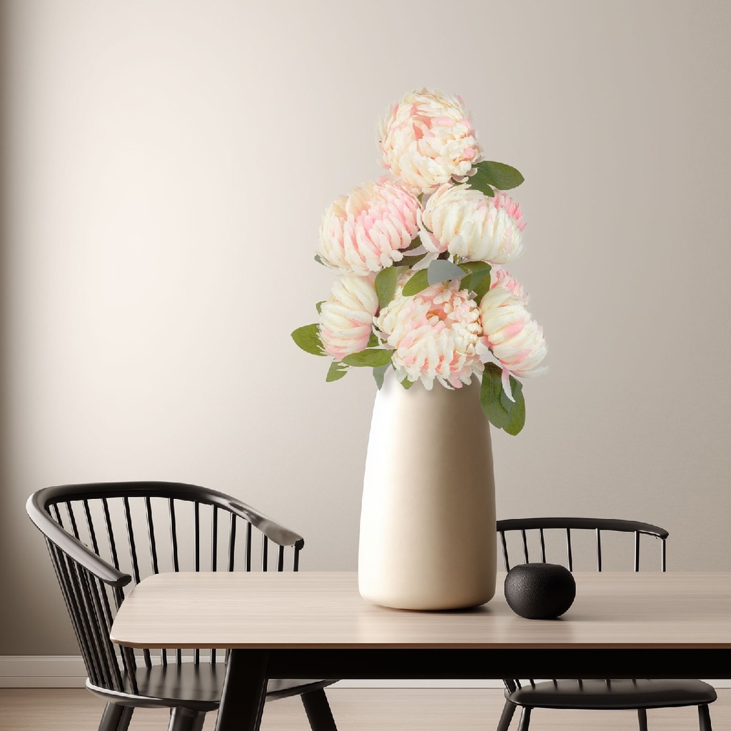 Planta artificiala decorativa, crizantema roz, 12x58cm