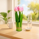 Planta artificiala, lalea roz, 26x6.5cm