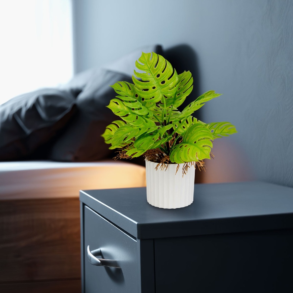 Planta artificiala decorativa, monstera, 22x8.5cm