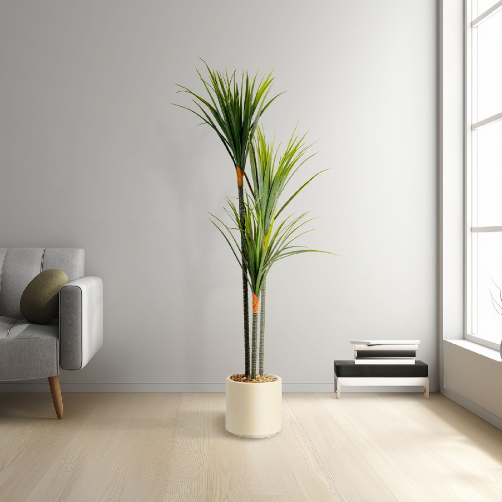 Planta artificiala Dracaena marginata verde, 1.2m