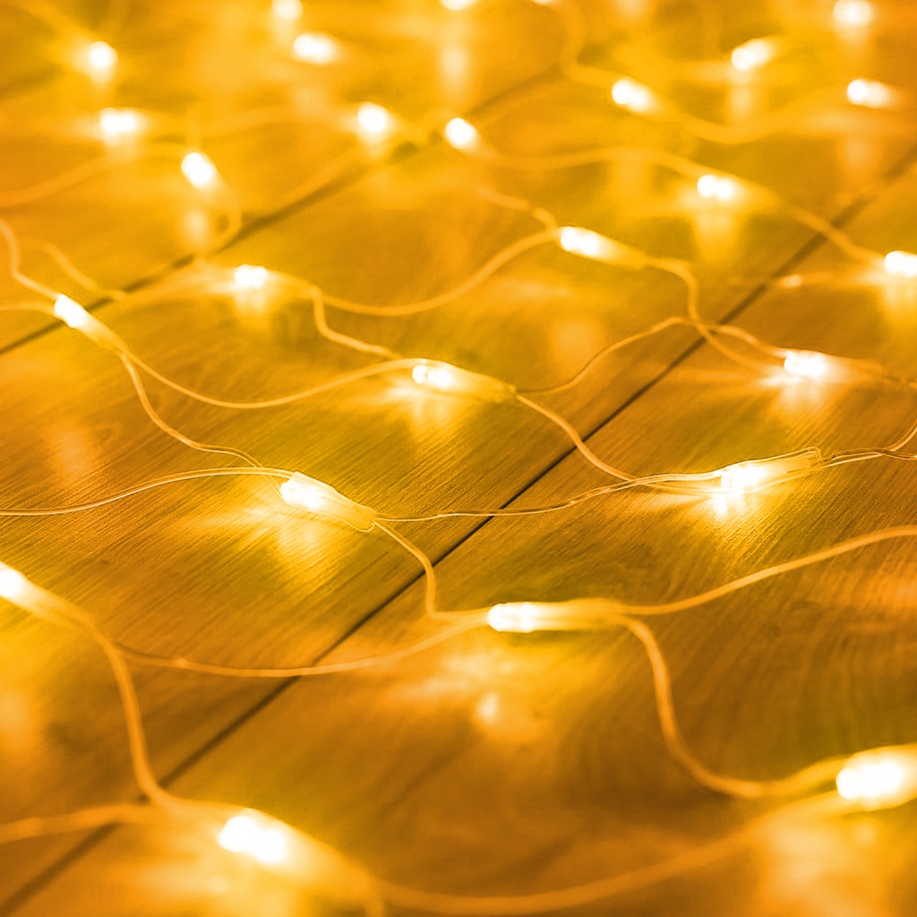 Plasa luminoasa, 100 LED, telecomanda, 1.5x1.5m