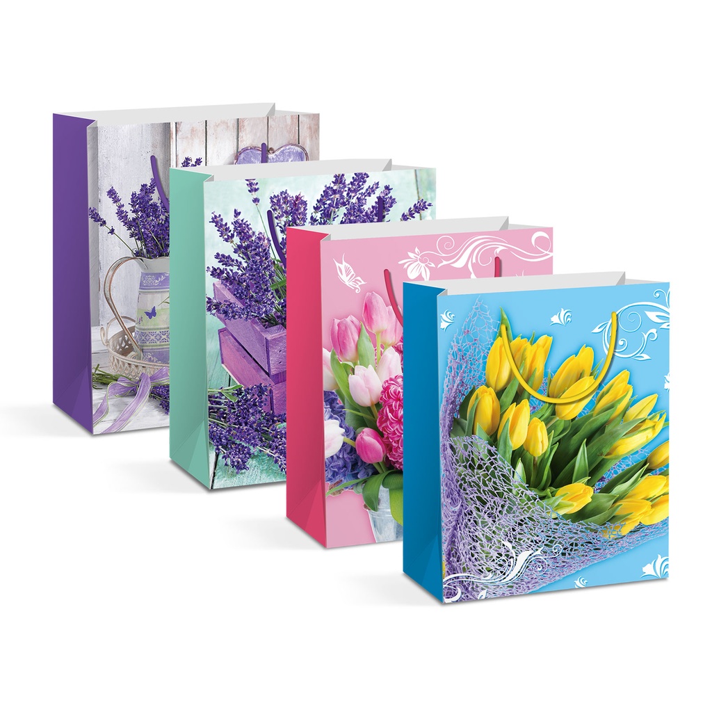 Punga cadou, hartie, 4 modele, 178x102x228mm